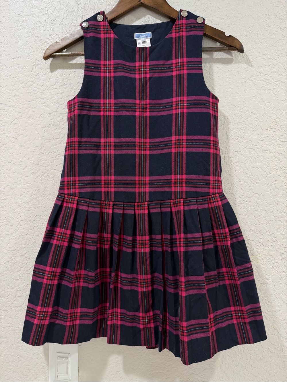 Jacadi Girl pinafore dress navy/multicolour Pleated Jumper Size 10